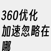 360优化加速忽略在哪