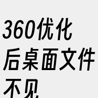 360优化后桌面文件不见