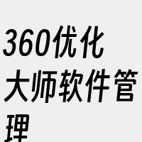 360优化大师软件管理