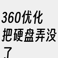 360优化把硬盘弄没了