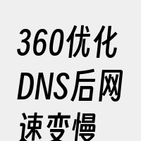 360优化DNS后网速变慢