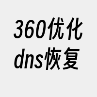 360优化dns恢复