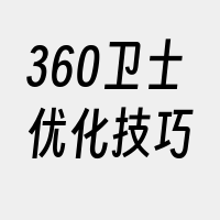 360卫士优化技巧