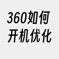 360如何开机优化