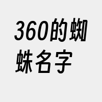 360的蜘蛛名字