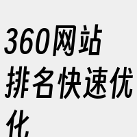 360网站排名快速优化