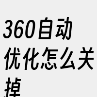 360自动优化怎么关掉