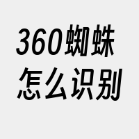 360蜘蛛怎么识别