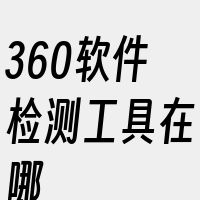 360软件检测工具在哪