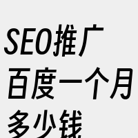 SEO推广百度一个月多少钱