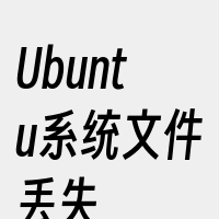 Ubuntu系统文件丢失