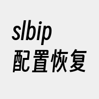 slbip配置恢复