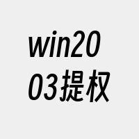 win2003提权